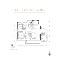 尚城·天誉4室2厅1厨2卫建面160.0㎡