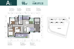 富居·禧公馆3室2厅1厨2卫建面98.00㎡