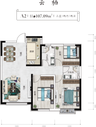 陇鑫·朝阳府邸3室2厅1厨2卫建面107.09㎡