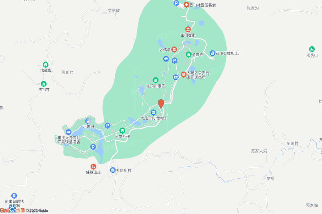 大足区宝顶镇香山社区交通图