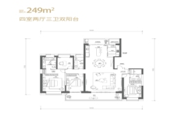 云锦东方4室2厅2厨3卫建面249.00㎡