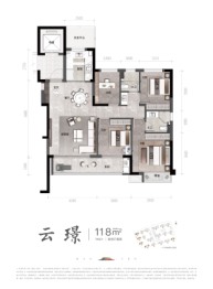 建发·缦云4室2厅1厨2卫建面118.00㎡