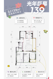 万科星图光年轩4室2厅1厨2卫建面139.00㎡