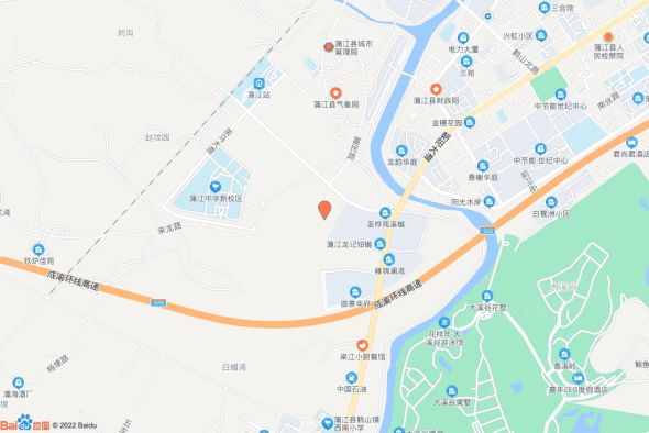 蒲江县鹤山街道梁江村交通图