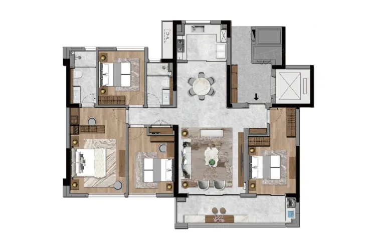 建发·玺云150B㎡4室2厅3卫1厨150.00㎡-福州房天下