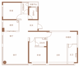 湖光山色3室2厅1厨3卫建面178.00㎡