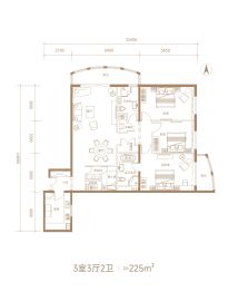 亮马·福景苑3室3厅1厨2卫建面225.0㎡