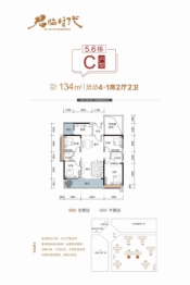 君临时代4室2厅1厨2卫建面134.00㎡