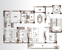 金鹏平湖明月4室2厅1厨2卫建面140.00㎡