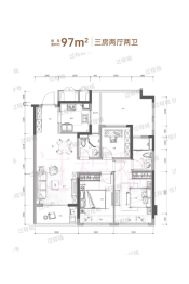 欣翠里3室2厅1厨2卫建面97.00㎡