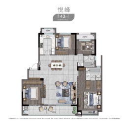 红星·上河檀府4室2厅1厨2卫建面143.00㎡