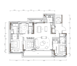 龙盛·虞懋府4室2厅1厨3卫建面182.00㎡