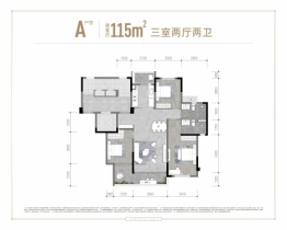 龙湖·九里璟颂3室2厅1厨2卫建面115.00㎡