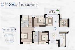 珠江铂世湾4室2厅1厨2卫建面138.00㎡