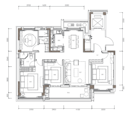 龙盛·虞懋府4室2厅1厨2卫建面142.00㎡