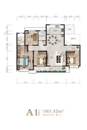 安联星樾府二期4室2厅1厨2卫建面163.0㎡