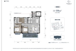 保利明玥江山3室2厅1厨2卫建面119.00㎡