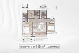 高铁·熙悦府3室2厅1厨2卫建面113.00㎡