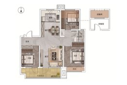 任兴金辰·大都会3室2厅1厨1卫建面98.00㎡