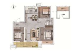 任兴金辰·大都会3室2厅1厨1卫建面104.00㎡