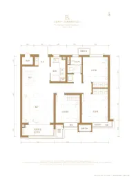 万科翡翠书院3室2厅1厨1卫建面106.00㎡