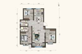 汇方雅居3室2厅1厨2卫建面131.00㎡