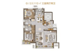 三叶公园3室2厅1厨2卫建面113.00㎡