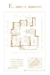 建投和平里4室2厅1厨1卫建面109.00㎡