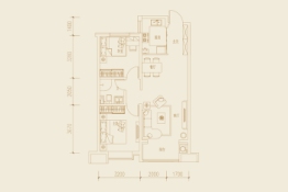 天行健·如园2室2厅1厨1卫建面92.33㎡