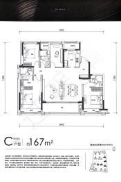 芳翠锦绣府4室2厅1厨3卫建面167.00㎡