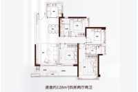 1栋建面128平01户型