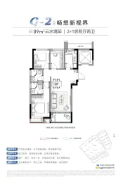 中国铁建·金华·未来视界3室2厅1厨2卫建面89.00㎡