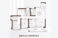 1栋建面140平02户型