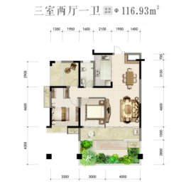 裕源·晋府3室2厅1厨1卫建面116.93㎡