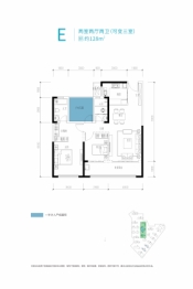 建投象山国际2室2厅1厨2卫建面128.00㎡