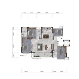 公园壹号4室2厅1厨2卫建面179.0㎡