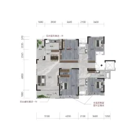 公园壹号4室2厅1厨3卫建面207.0㎡
