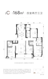 滨江中豪·枫岭云湾4室2厅1厨3卫建面168.00㎡