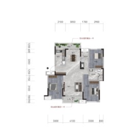 公园壹号3室2厅1厨1卫建面130.00㎡