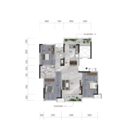 公园壹号3室2厅1厨2卫建面115.00㎡