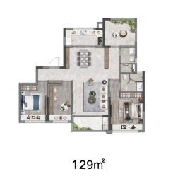 华发滨江府4室2厅1厨2卫建面129.00㎡