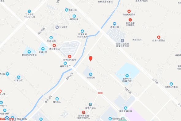 彭州市天彭街道滨河北路东侧、纬二路南侧交通图