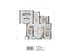 海鑫君悦府3室2厅1厨2卫建面125.0㎡