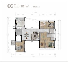 金雁锦绣金沙4室2厅1厨3卫建面181.00㎡