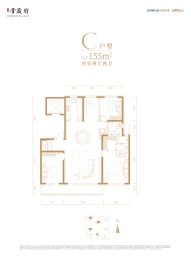 永定金茂府4室2厅1厨2卫建面155.00㎡