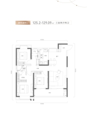 方岛金茂智慧科学城3室2厅1厨2卫建面125.20㎡