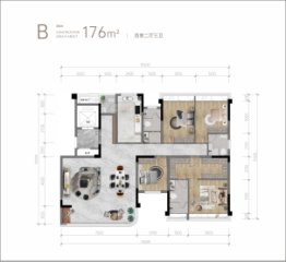 金雁锦绣金沙4室2厅1厨3卫建面176.00㎡