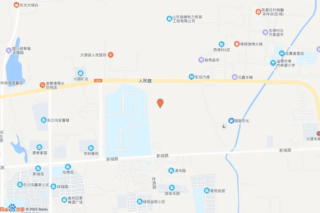 人民路东段南侧、沂源一中东侧交通图
