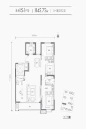 海燕栖熙里二期3室2厅1厨2卫建面142.72㎡