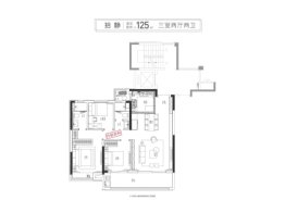 万科·朗拾3室2厅1厨2卫建面125.00㎡